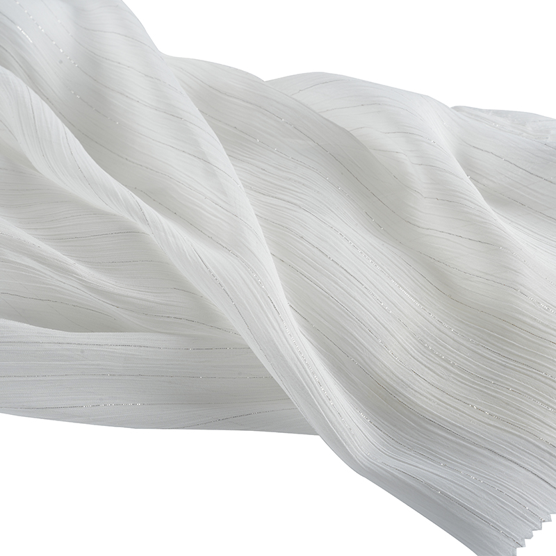 Crespo di chiffon di seta argento 75D
