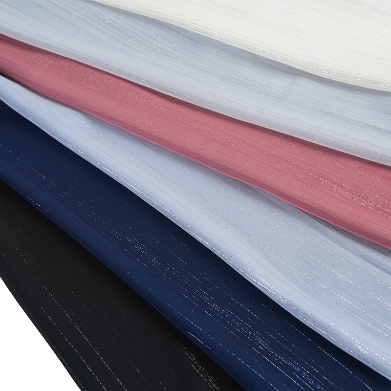 Crepe di chiffon di seta argento irregolare 75D