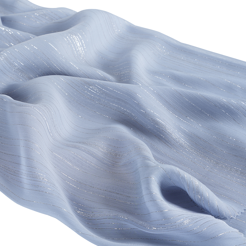 Crepe di chiffon di seta argento irregolare 75D