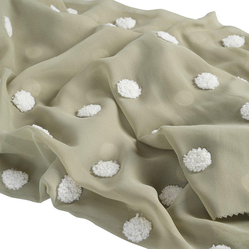 Chiffon piatto 75d/18t con tessuto ricamato per asciugamani