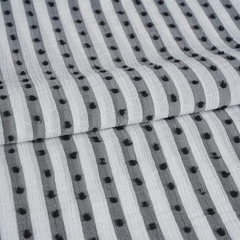 Tessuto con stampa a righe nano crêpe cationico 75D