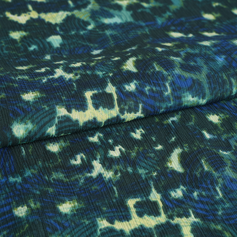 Tessuto con stampa leopardata rotonda Paracord Crepe Cr3 100d