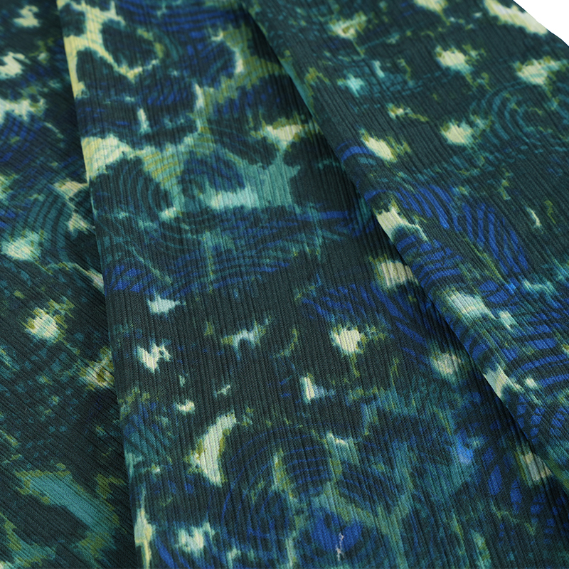 Tessuto con stampa leopardata rotonda Paracord Crepe Cr3 100d