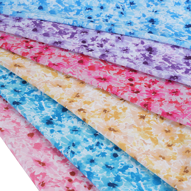 Tessuto con stampa floreale nebbiosa disordinata 75D/18T