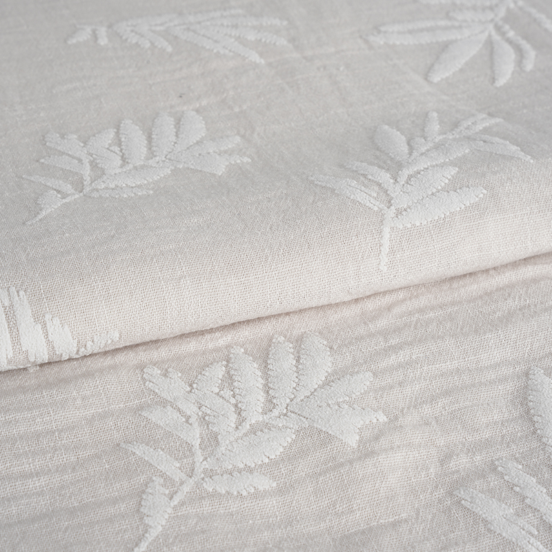 Filato di poliestere che imita il tessuto con stampa in schiuma di foglie di canapa