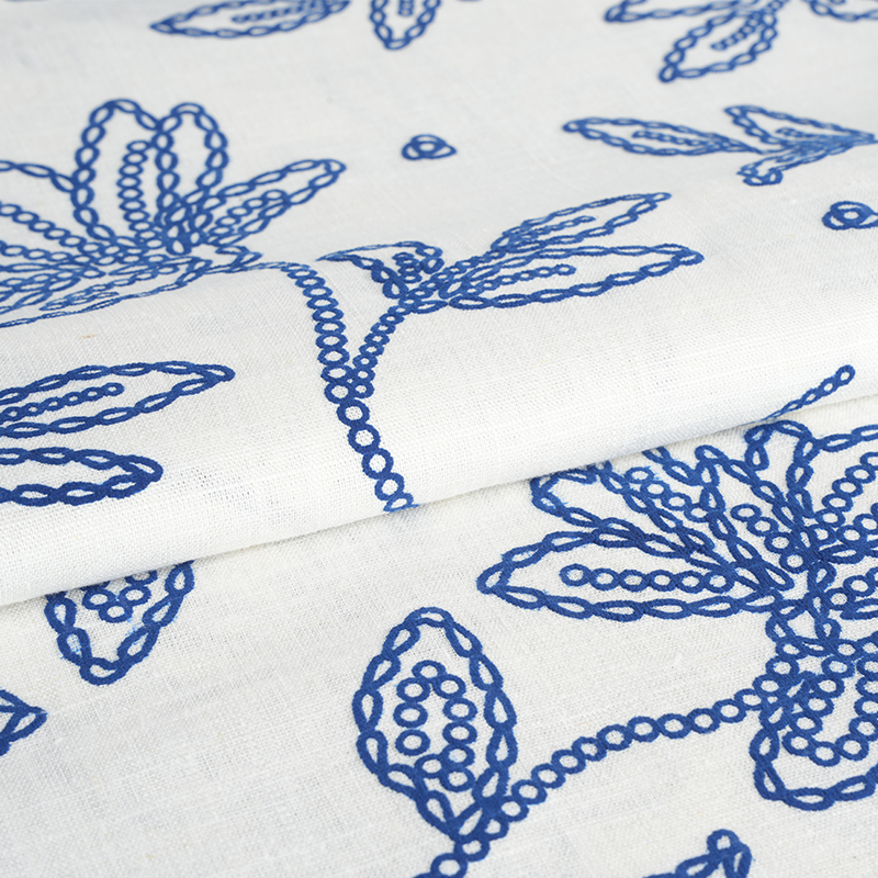 Tessuto con stampa floreale in schiuma di lino viscosa 12S