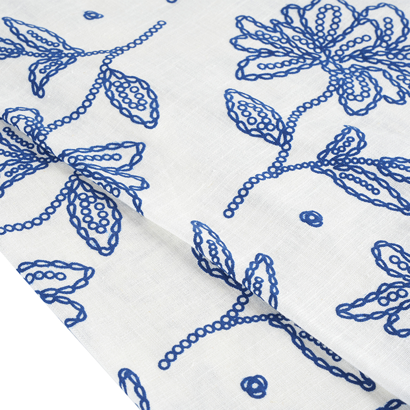 Tessuto con stampa floreale in schiuma di lino viscosa 12S