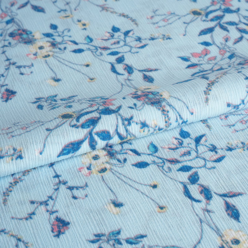 Tessuto con filigrana di fiori di ibisco increspato corteccia di seta composita 50 * 68