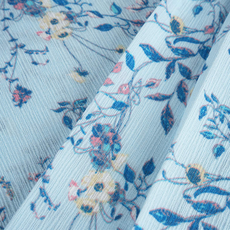 Tessuto con filigrana di fiori di ibisco increspato corteccia di seta composita 50 * 68