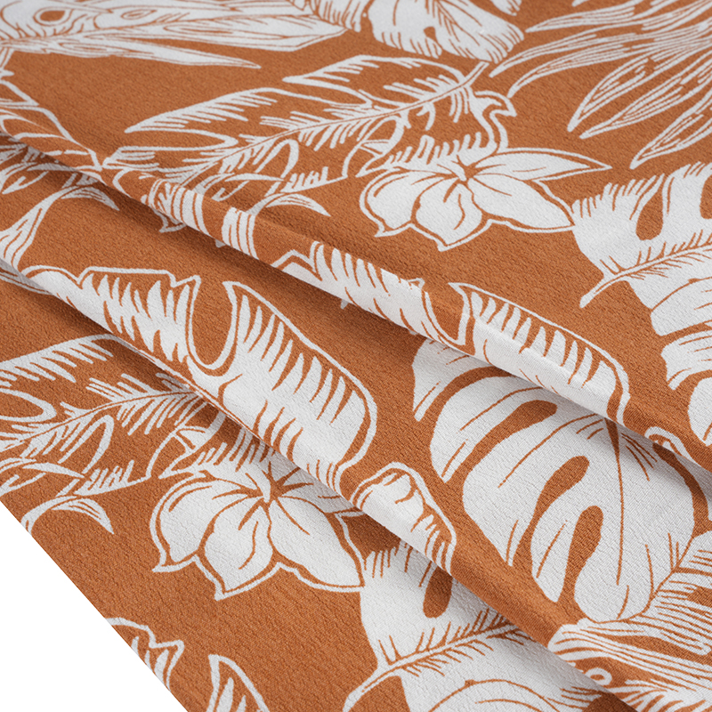 Tessuto crêpe stampato a trama ricca