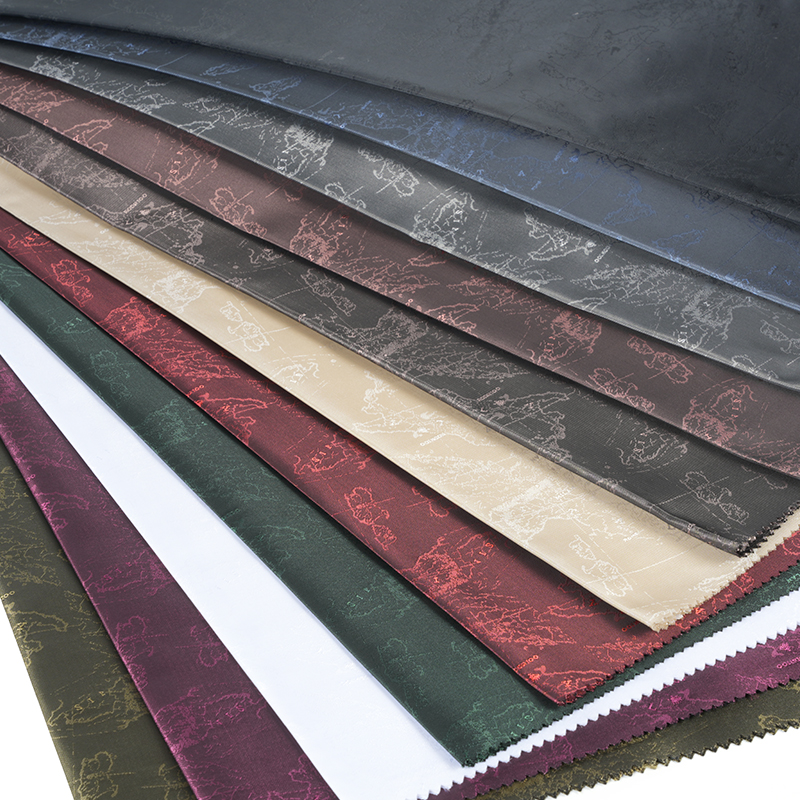 Jacquard con mappa logo inglese cationico in poliestere