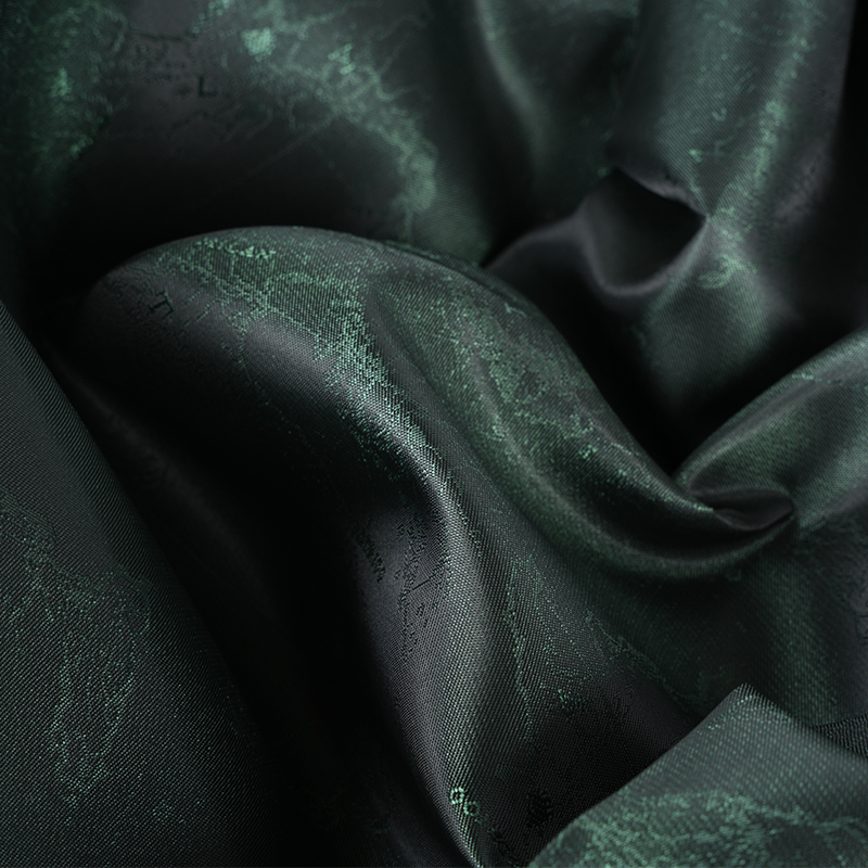 Jacquard con mappa logo inglese cationico in poliestere