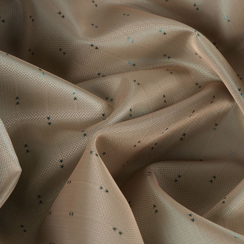 Jacquard a strisce di freccia ondulate con filamento bianco di poliestere