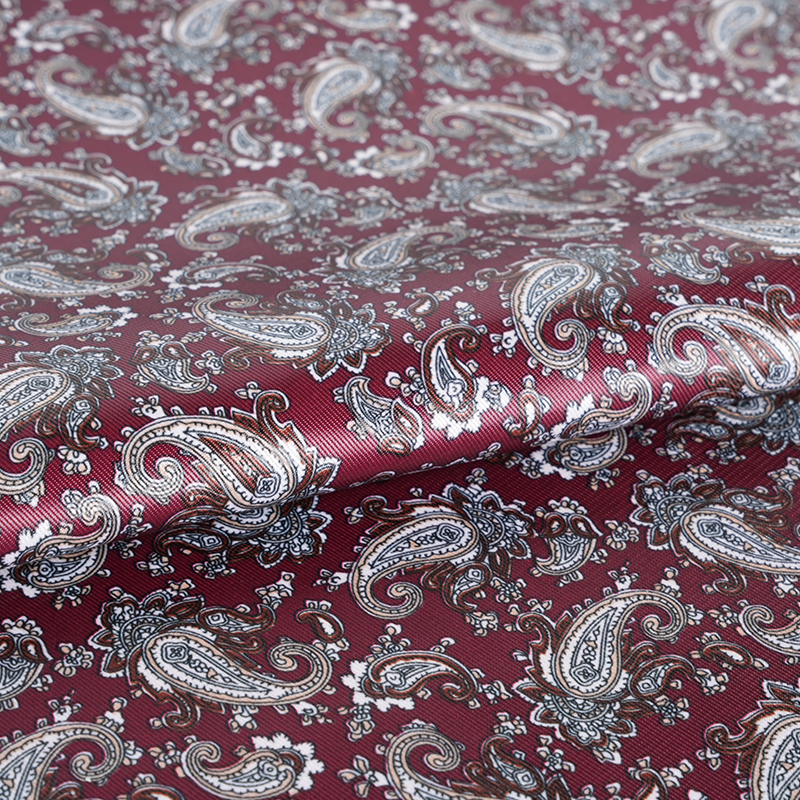 Tessuto per stampa floreale in poliestere imitazione rayon nespolo