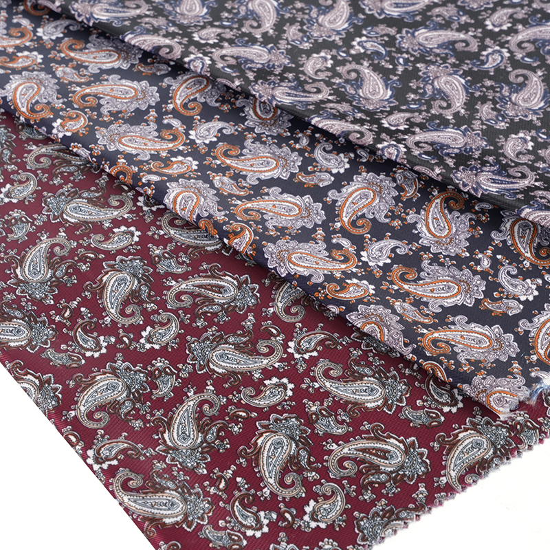 Tessuto per stampa floreale in poliestere imitazione rayon nespolo