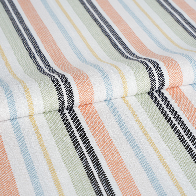 Tessuto con stampa a strisce arancioni e nere in seta orchidea di bambù falsa torsione 75D